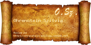 Ohrenstein Szilvia névjegykártya