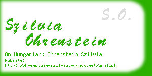 szilvia ohrenstein business card